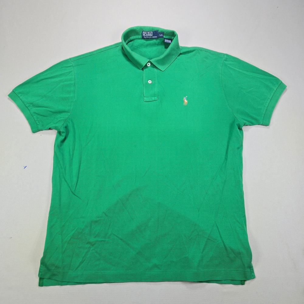 Polo Ralph Lauren Polo Shirt Classic Pique Pony Green Mens Large